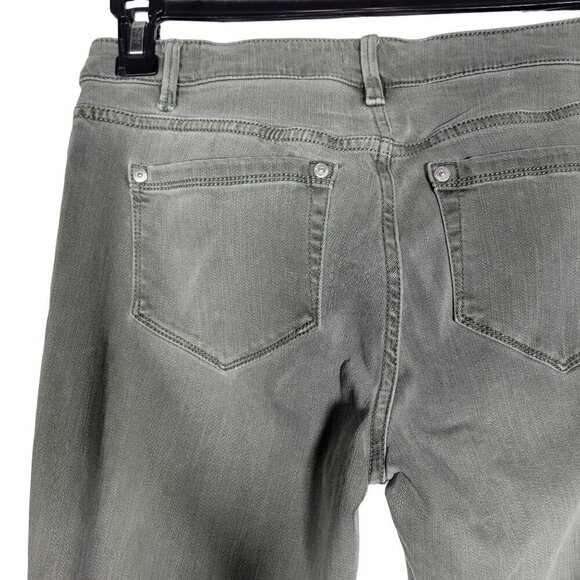 J. Jill Women's Denim Cropped Green Stretch Jeans "Authentic Fit Cropped" Size 4 - Picture 8 of 12